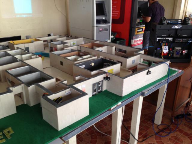 Student project, AKCP base units used as part of a smart building system.