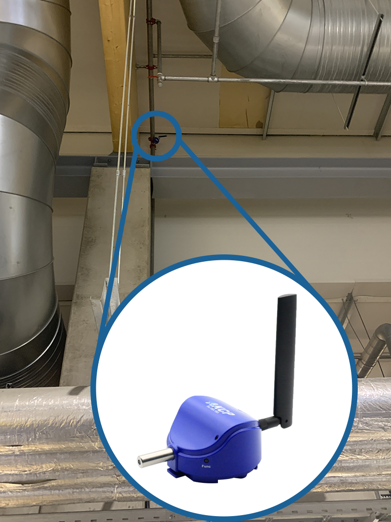 Wireless Temperature Monitoring sensor installed at plywood factory