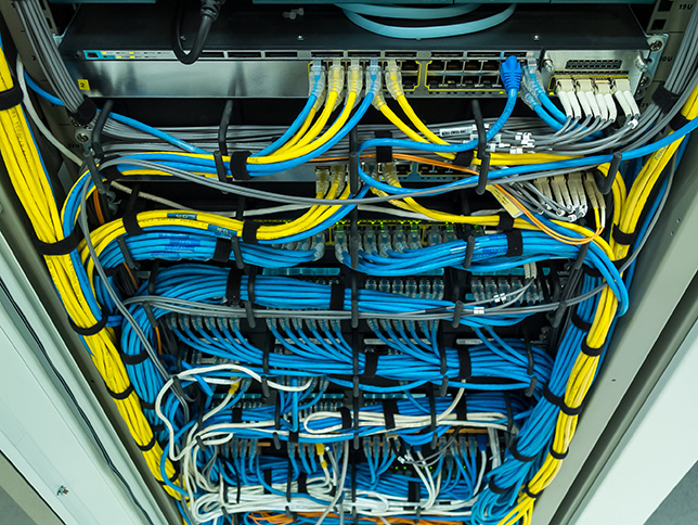 server rack network and cable design