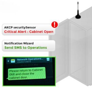 External Antenna
Boost signal strength to securityProbes installed in areas of weak signal by using a high-power external antenna.

Notification Wizards
Send Email & SMS messages using real-time sensor data. Attached recorded images to enhance alerts to personnel.

Save space and reduce rack clutter
Installed inside of the securityProbe with no additional USB hardware or audio cables required.

Remote Access & OpenVPN
Enable high-speed remote access to securityProbe units. A full featured OpenVPN client allows for connectivity to AKCPro Server or to other third party OpenVPN networks.
