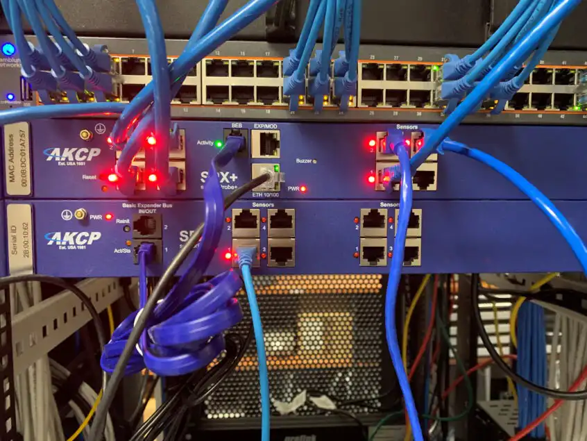 AKCP SPX+ installed in eternal electric aerospace