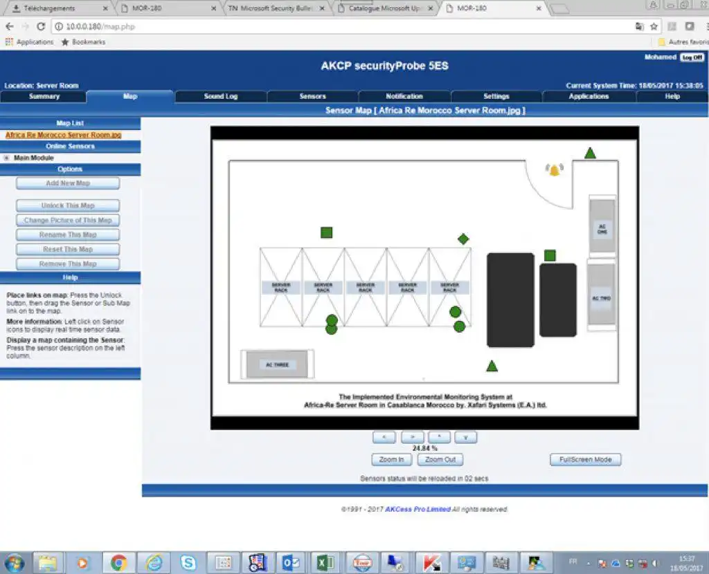 ll sites are administered remotely through AKCPro Server at a central office in Lagos