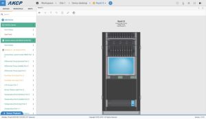 AKCPro Server 2D representation of assets installed in IT rack