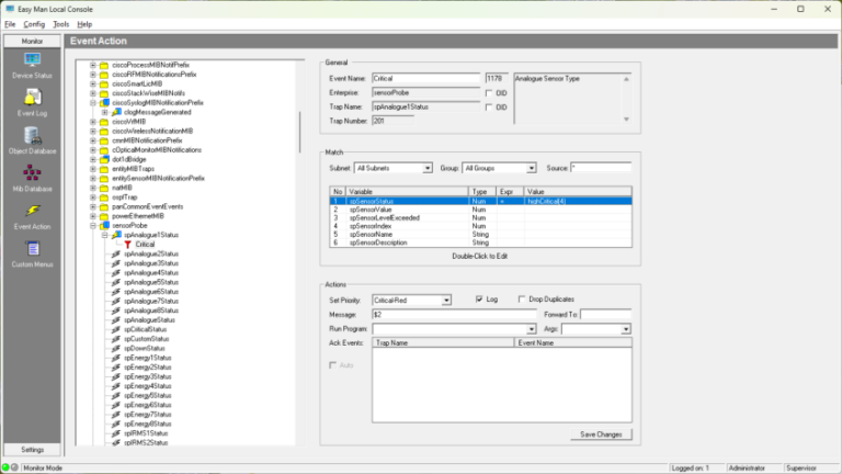 Create SNMP TRAP alerts within Easy Man SNMP