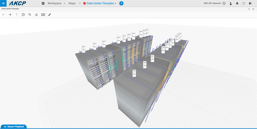AKCPro Server 3D heat maps with thermal map sensors