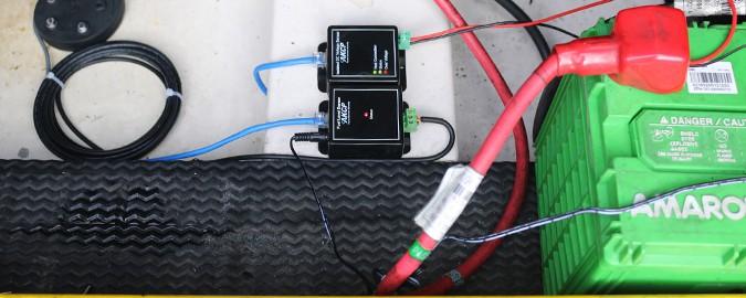 Ultrasonic fuel level sensor and isolated DC Voltmeter installed a generator.
