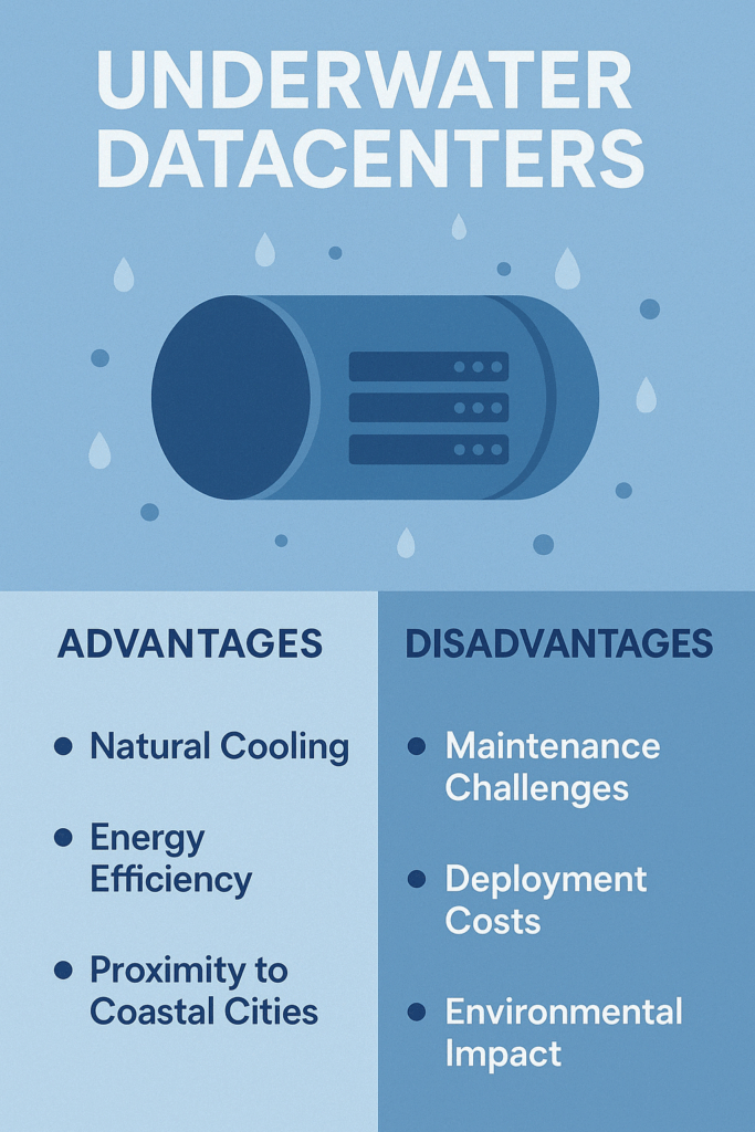 advantages and disadvantages of underwater data centers