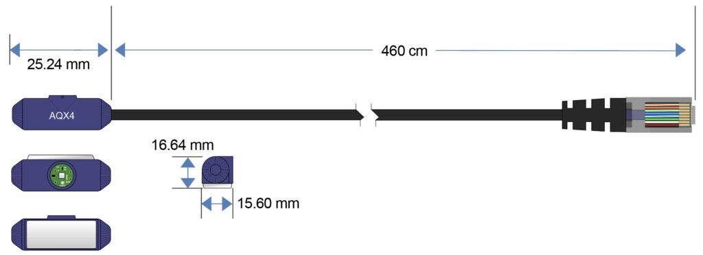 Air Quality and Envinrmental pollutions Ensor technical drawing AQX4