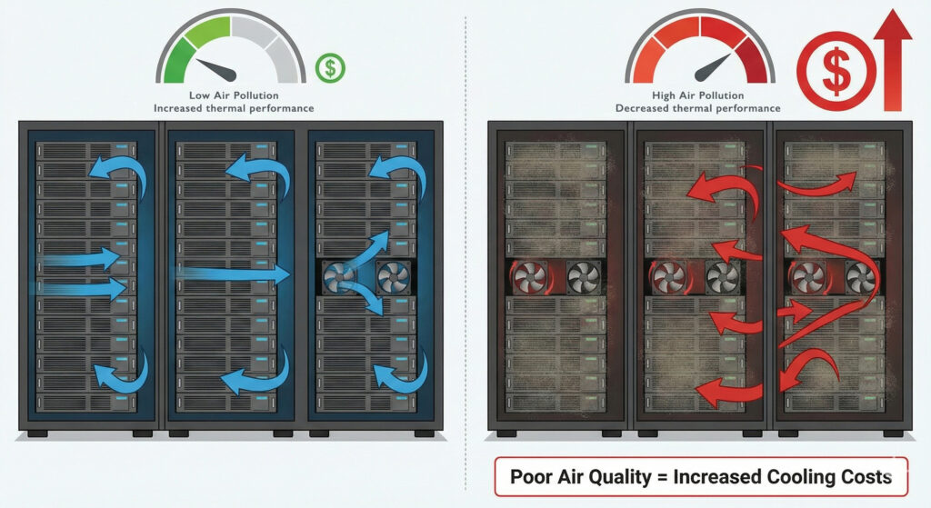 Data Center Air Pollution and it's effect on thermal performance.
