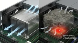 Dust buildup on heatsink