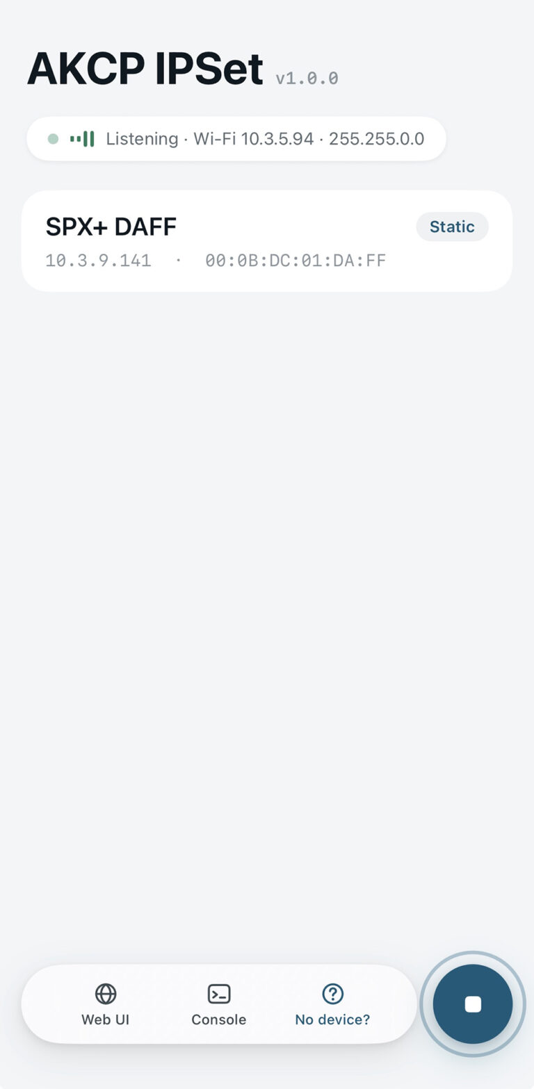 AKCP IPSET iOS
