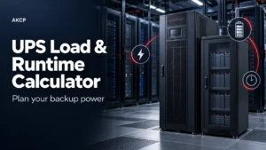 UPS and battery cabinets in a data center, illustrating load and backup runtime planning.