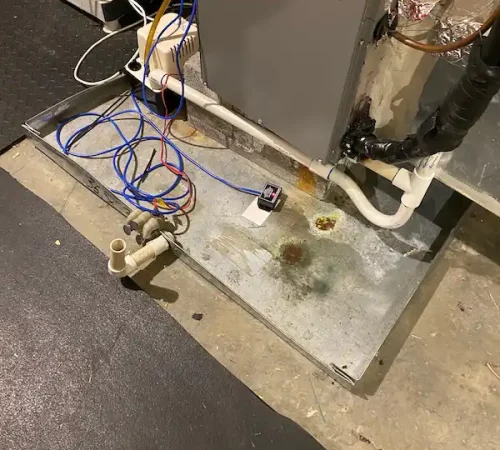 Air velocity sensor installed in ducting of chiller system.
