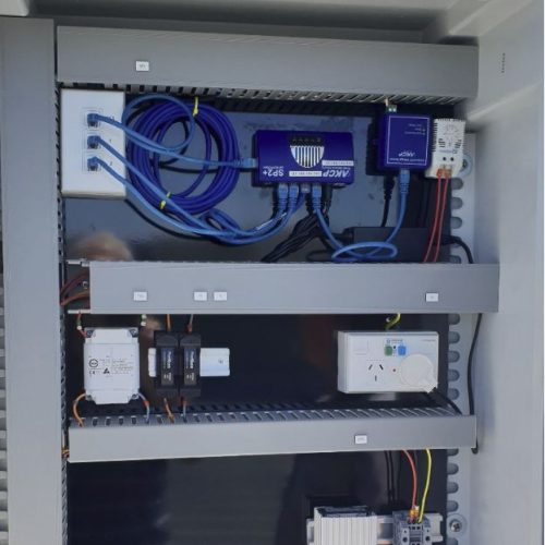 sp2-plus-and-akcp-sensor SP2+ and AKCP sensors installed at HVAC control panel
