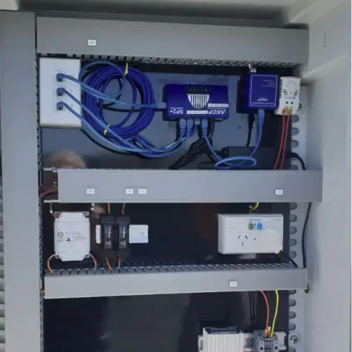 SP2+ and AKCP sensors installed at HVAC control panel
